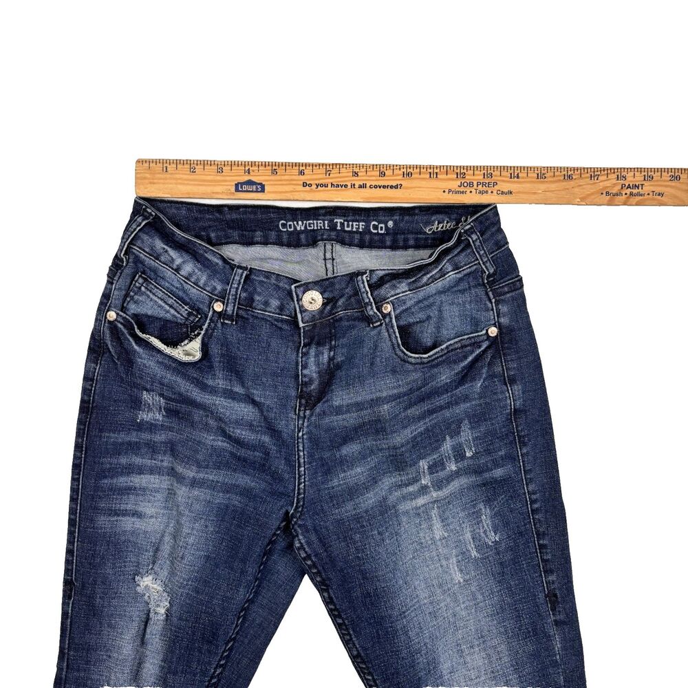 Cowgirl Tuff Co Denim Jeans Aztec Skinny 28x31 Western Rodeo Cowgirl Bold - Picture 8 of 8